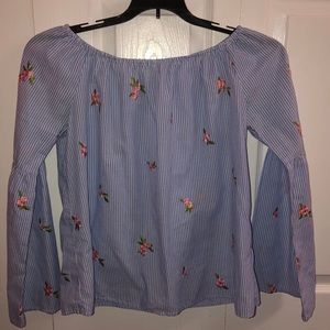 Blue and white striped shirt